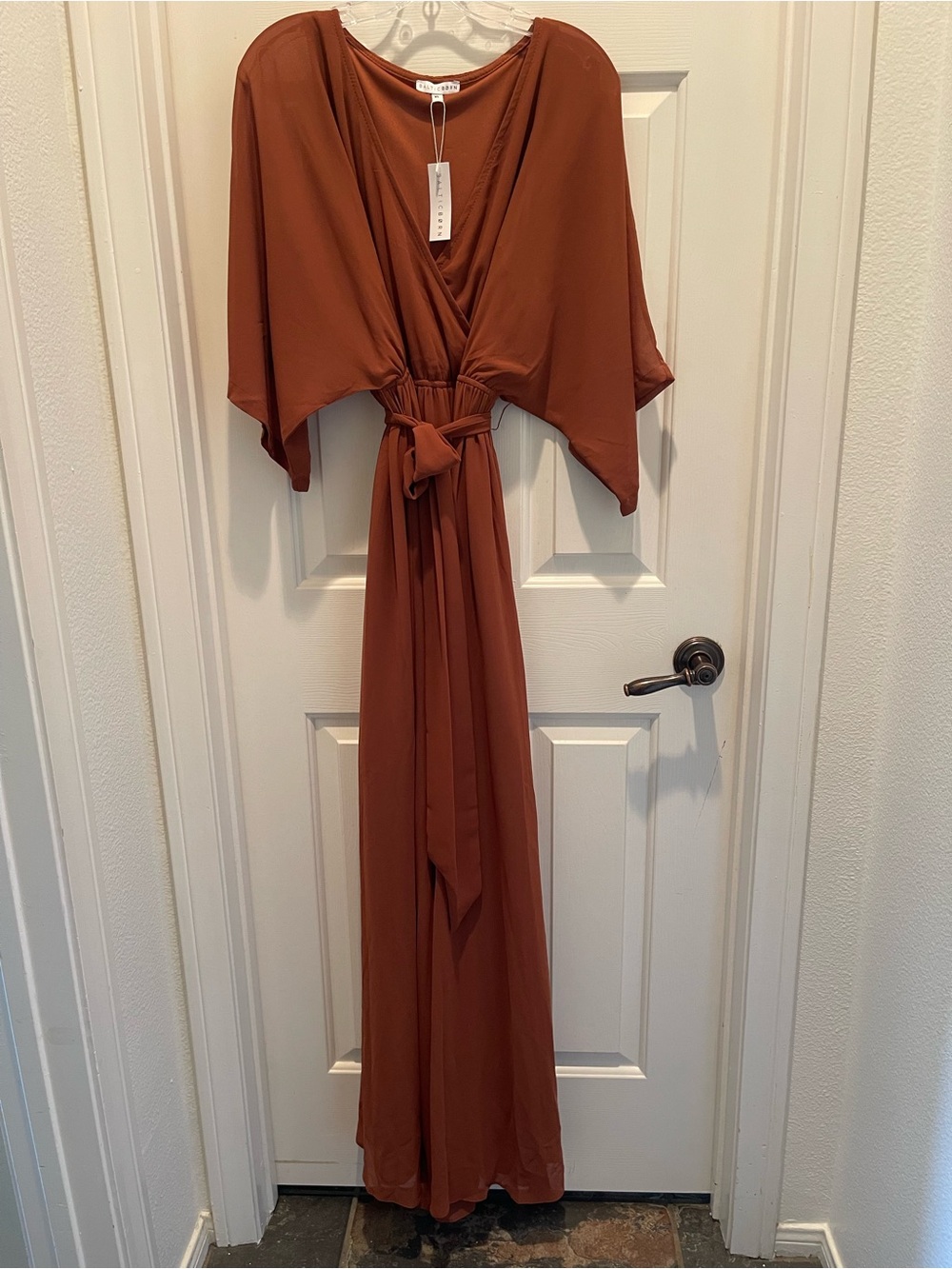 Baltic Born Rust Brown NWT Maxi Wrap Kimono Style Dress